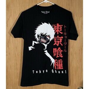 Tokyo Ghoul Graphic T-Shirt Black Short Sleeve Crew Neck Adult Sz Small